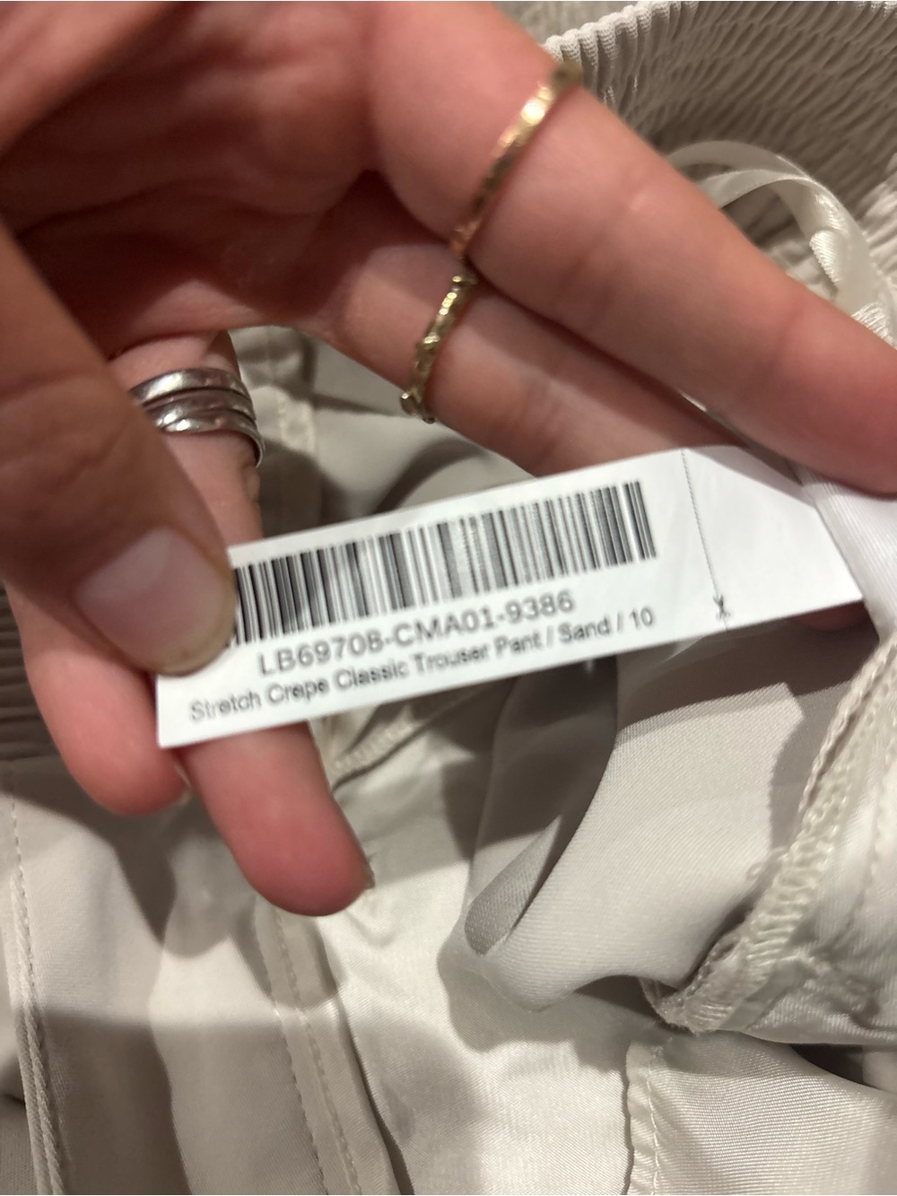 QUINCE Stretch Crepe Classic Trouser Pants Textured Sand Size 10 - Picture 6 of 6